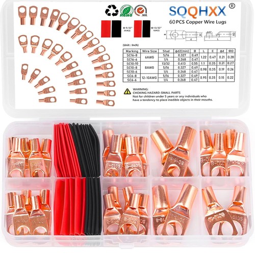 60pcs copper wire lugs - 60pcs,